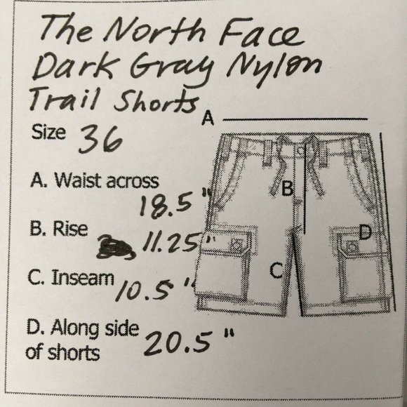 The North Face Mens Shorts 36 Nylon Dark Gray Convertible Tops Trail Summer - Picture 10 of 10